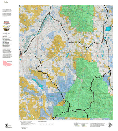 Montana HuntData LLC Montana Moose Hunting District 331 Land Ownerhip Map digital map