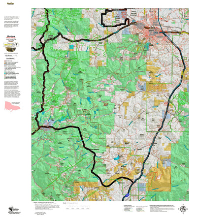 Montana HuntData LLC Montana Moose Hunting District 335 Land Ownerhip Map digital map