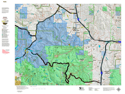 Montana HuntData LLC Montana Moose Hunting District 341 Land Ownerhip Map digital map