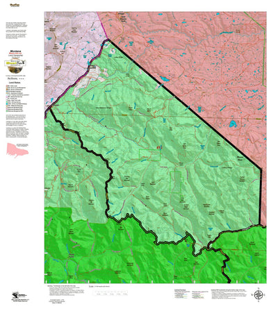 Montana HuntData LLC Montana Moose Hunting District 415 Land Ownerhip Map digital map