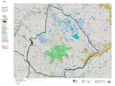 Montana HuntData LLC Montana Moose Hunting District 447 Land Ownerhip Map digital map