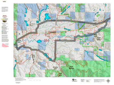 Montana HuntData LLC Montana Mule Deer Hunting District 284 Land Ownerhip Map digital map