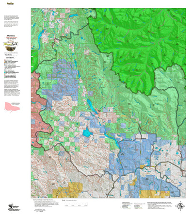 Montana HuntData LLC Montana Mule Deer Hunting District 285 Land Ownerhip Map digital map