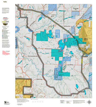 Montana HuntData LLC Montana Mule Deer Hunting District 290 Land Ownerhip Map digital map