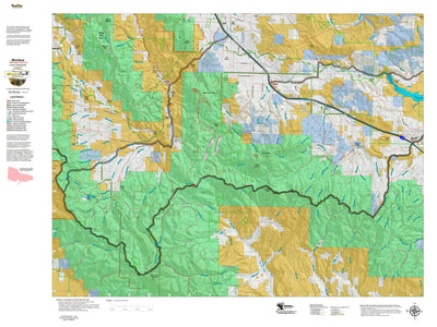 Montana HuntData LLC Montana Mule Deer Hunting District 300 Land Ownerhip Map digital map