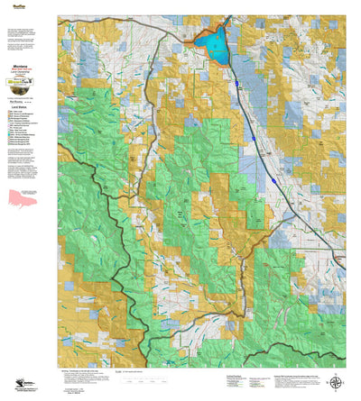 Montana HuntData LLC Montana Mule Deer Hunting District 302 Land Ownerhip Map digital map