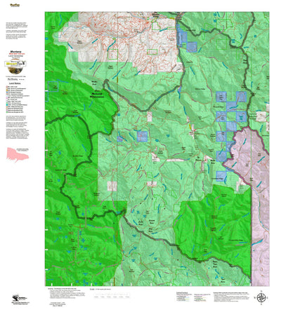 Montana HuntData LLC Montana Mule Deer Hunting District 310 Land Ownerhip Map digital map