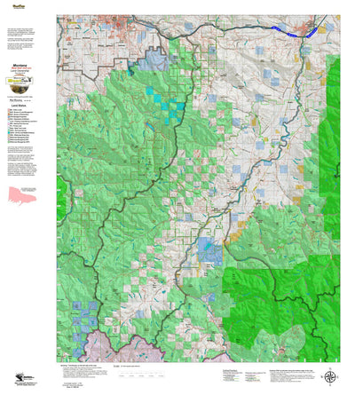 Montana HuntData LLC Montana Mule Deer Hunting District 314 Land Ownerhip Map digital map