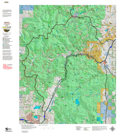 Montana HuntData LLC Montana Mule Deer Hunting District 318 Land Ownerhip Map digital map