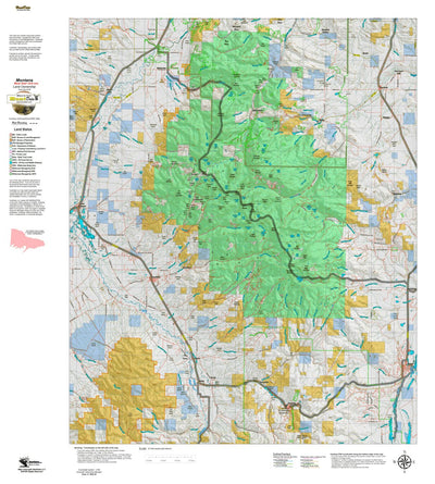 Montana HuntData LLC Montana Mule Deer Hunting District 320 Land Ownerhip Map digital map