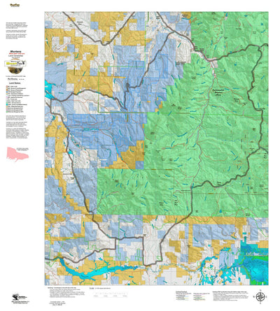 Montana HuntData LLC Montana Mule Deer Hunting District 324 Land Ownerhip Map digital map