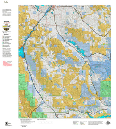 Montana HuntData LLC Montana Mule Deer Hunting District 325 Land Ownerhip Map digital map