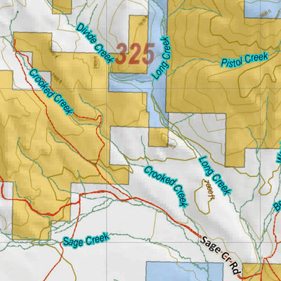 Montana HuntData LLC Montana Mule Deer Hunting District 325 Land Ownerhip Map digital map