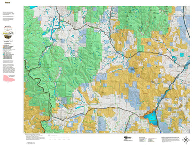 Montana HuntData LLC Montana Mule Deer Hunting District 329 Land Ownerhip Map digital map