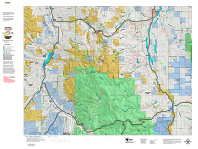 Montana HuntData LLC Montana Mule Deer Hunting District 330 Land Ownerhip Map digital map