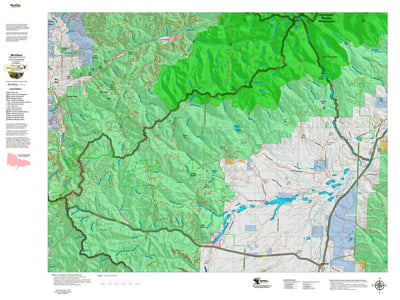 Montana HuntData LLC Montana Mule Deer Hunting District 334 Land Ownerhip Map digital map