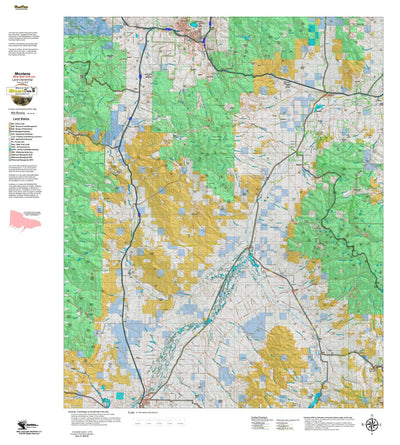 Montana HuntData LLC Montana Mule Deer Hunting District 340 Land Ownerhip Map digital map