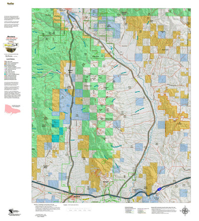 Montana HuntData LLC Montana Mule Deer Hunting District 370 Land Ownerhip Map digital map