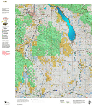 Montana HuntData LLC Montana Mule Deer Hunting District 380 Land Ownerhip Map digital map
