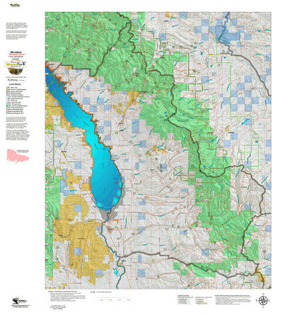 Montana HuntData LLC Montana Mule Deer Hunting District 391 Land Ownerhip Map digital map