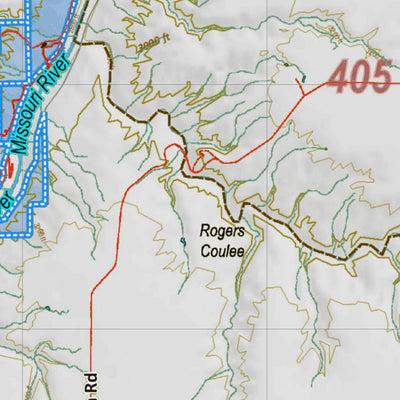 Montana HuntData LLC Montana Mule Deer Hunting District 405 Land Ownerhip Map digital map