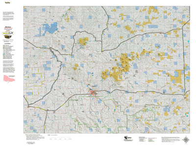 Montana HuntData LLC Montana Mule Deer Hunting District 412 Land Ownerhip Map digital map