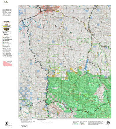 Montana HuntData LLC Montana Mule Deer Hunting District 413 Land Ownerhip Map digital map