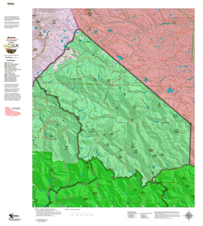 Montana HuntData LLC Montana Mule Deer Hunting District 415 Land Ownerhip Map digital map