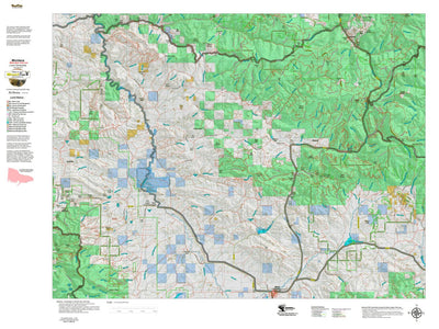 Montana HuntData LLC Montana Mule Deer Hunting District 416 Land Ownerhip Map digital map