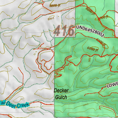 Montana HuntData LLC Montana Mule Deer Hunting District 416 Land Ownerhip Map digital map