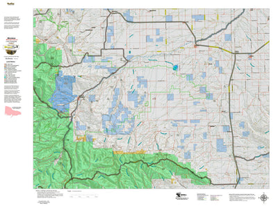 Montana HuntData LLC Montana Mule Deer Hunting District 418 Land Ownerhip Map digital map