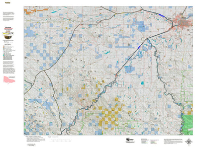 Montana HuntData LLC Montana Mule Deer Hunting District 421 Land Ownerhip Map digital map