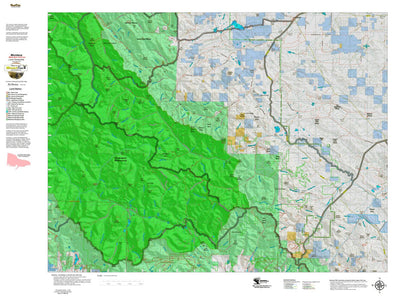 Montana HuntData LLC Montana Mule Deer Hunting District 422 Land Ownerhip Map digital map