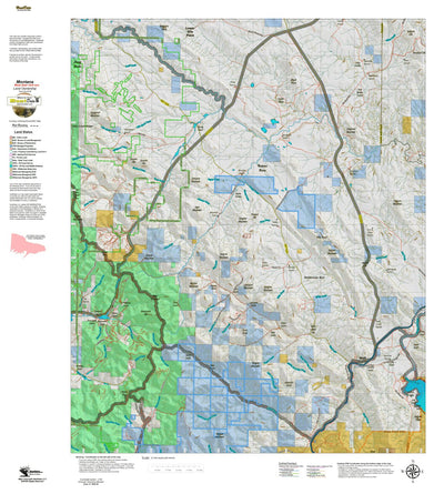Montana HuntData LLC Montana Mule Deer Hunting District 423 Land Ownerhip Map digital map