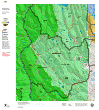 Montana HuntData LLC Montana Mule Deer Hunting District 424 Land Ownerhip Map digital map