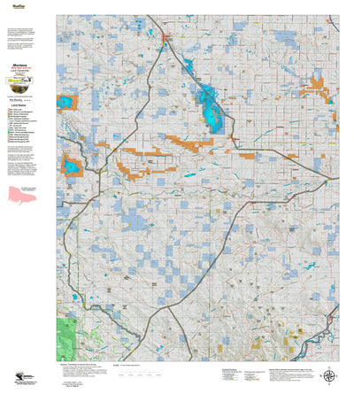 Montana HuntData LLC Montana Mule Deer Hunting District 444 Land Ownerhip Map digital map