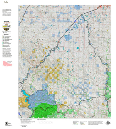 Montana HuntData LLC Montana Mule Deer Hunting District 445 Land Ownerhip Map digital map