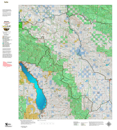 Montana HuntData LLC Montana Mule Deer Hunting District 446 Land Ownerhip Map digital map