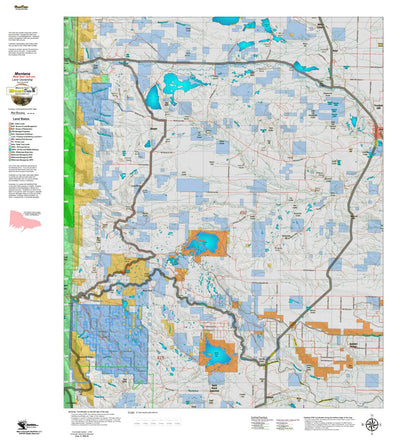 Montana HuntData LLC Montana Mule Deer Hunting District 450 Land Ownerhip Map digital map
