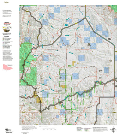 Montana HuntData LLC Montana Mule Deer Hunting District 451 Land Ownerhip Map digital map
