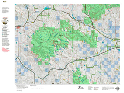 Montana HuntData LLC Montana Mule Deer Hunting District 452 Land Ownerhip Map digital map