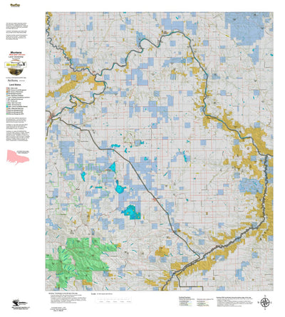 Montana HuntData LLC Montana Mule Deer Hunting District 471 Land Ownerhip Map digital map