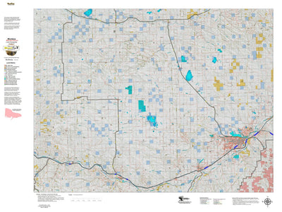 Montana HuntData LLC Montana Mule Deer Hunting District 500 Land Ownerhip Map digital map