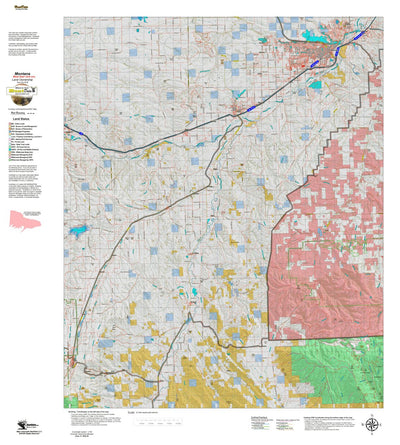 Montana HuntData LLC Montana Mule Deer Hunting District 502 Land Ownerhip Map digital map