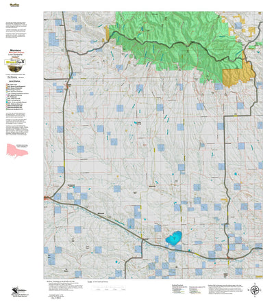 Montana HuntData LLC Montana Mule Deer Hunting District 511 Land Ownerhip Map digital map