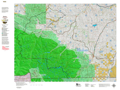 Montana HuntData LLC Montana Mule Deer Hunting District 520 Land Ownerhip Map digital map