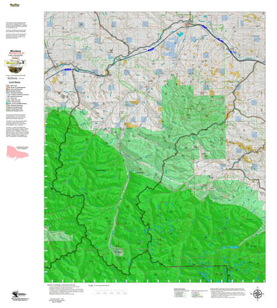 Montana HuntData LLC Montana Mule Deer Hunting District 560 Land Ownerhip Map digital map