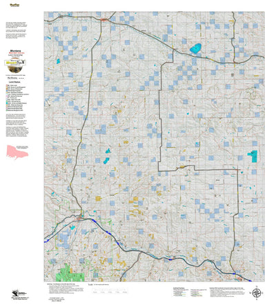Montana HuntData LLC Montana Mule Deer Hunting District 570 Land Ownerhip Map digital map