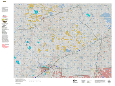 Montana HuntData LLC Montana Mule Deer Hunting District 590 Land Ownerhip Map digital map