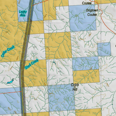 Montana HuntData LLC Montana Mule Deer Hunting District 652 Land Ownerhip Map digital map